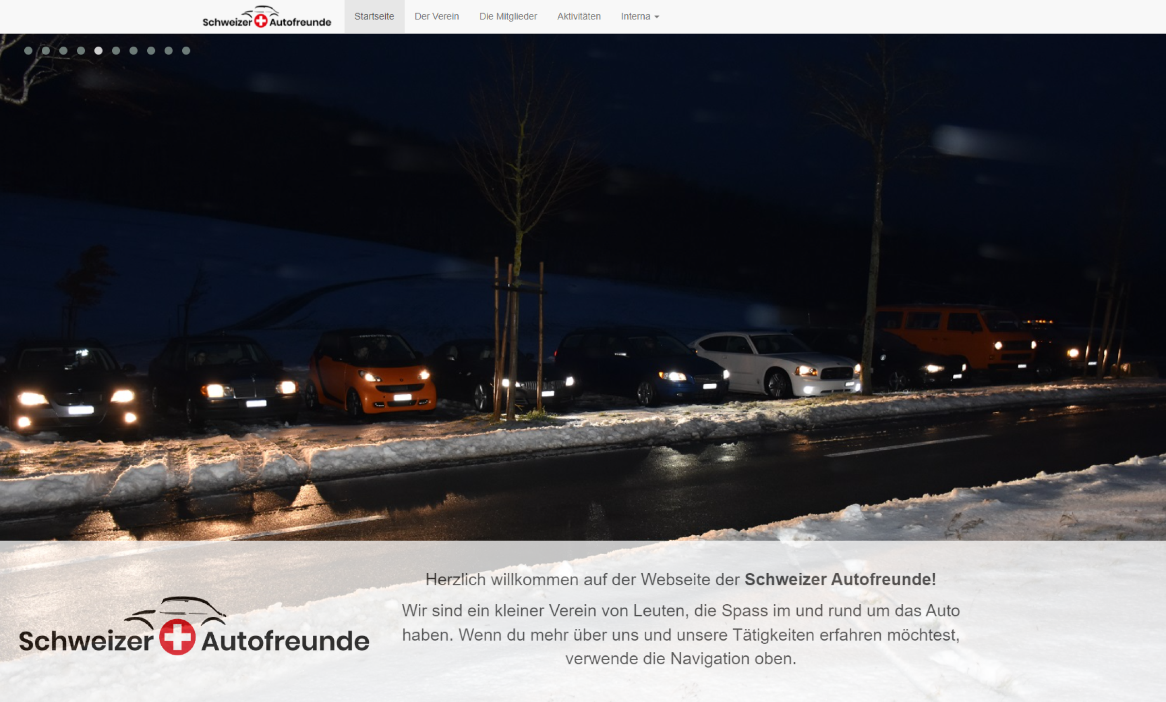 Die Startseite der alten, 2016 erstellten Vereinswebseite.