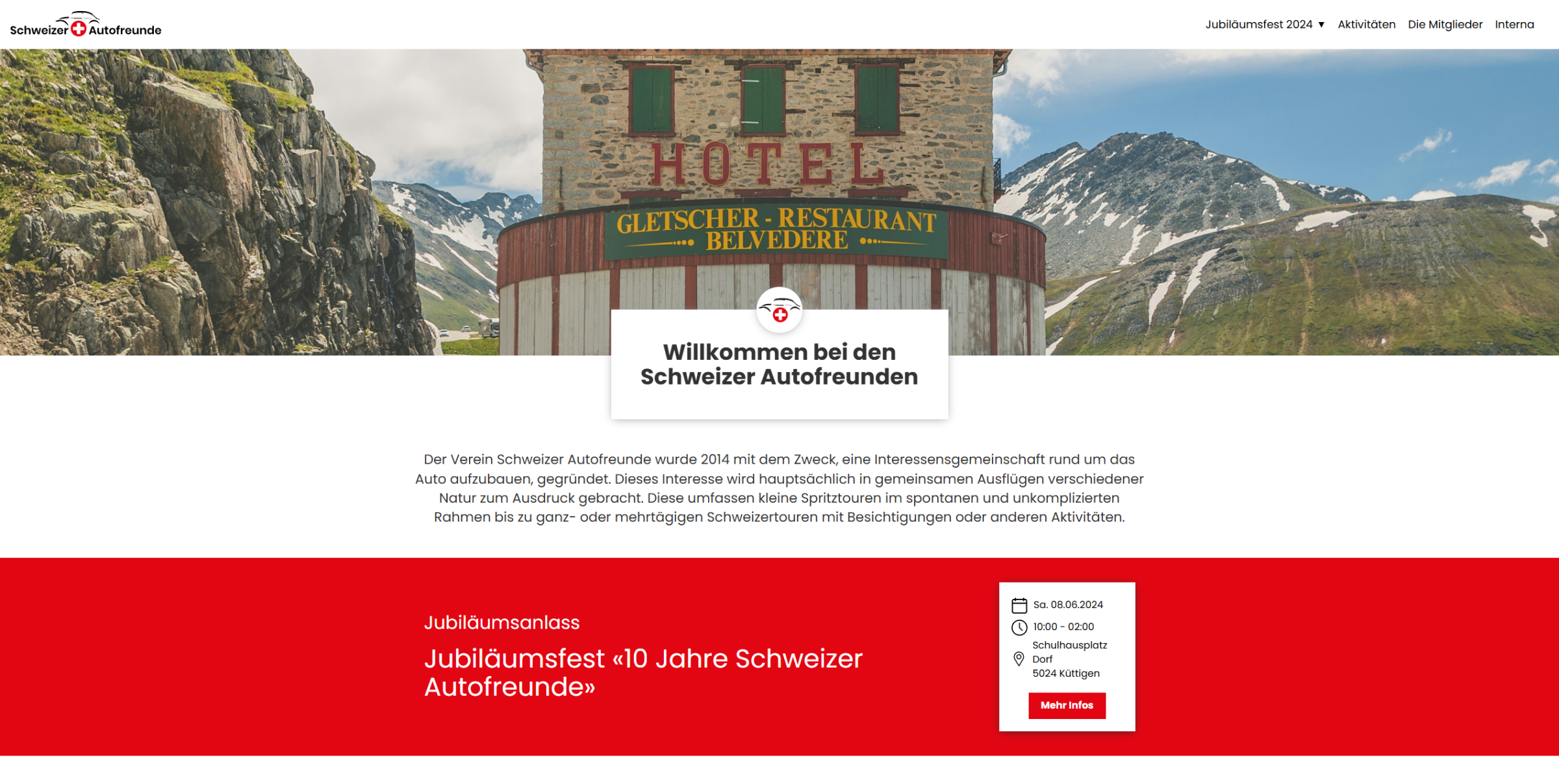 Die neue Startseite der Schweizer Autofreunde.